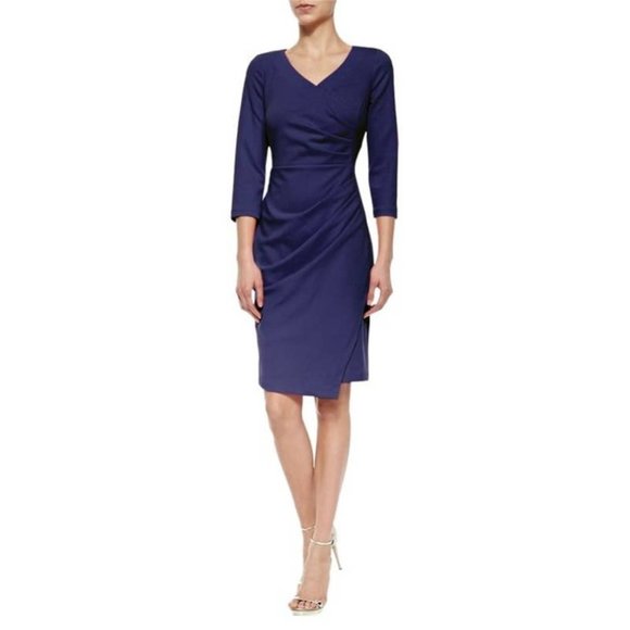NYDJ Dresses & Skirts - NYDJ Rosella Stretch-Crepe Ruched Sheath Dress NWT